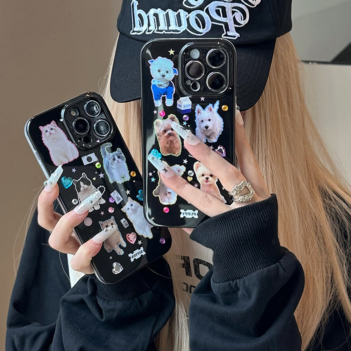 Cats Rhinestone iPhone Case