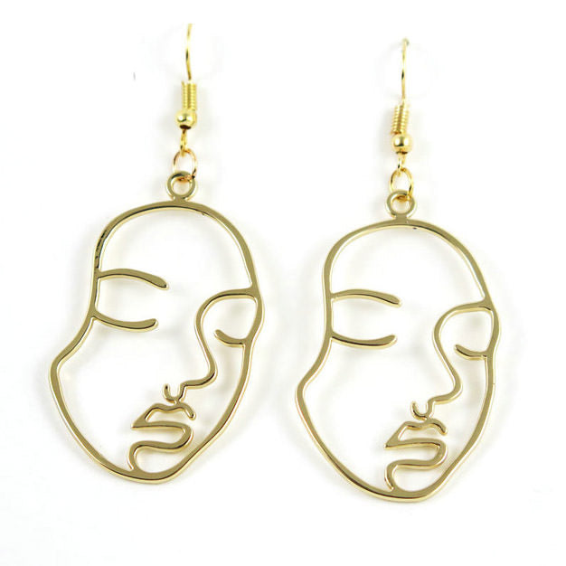 Face Outline Drop Earrings