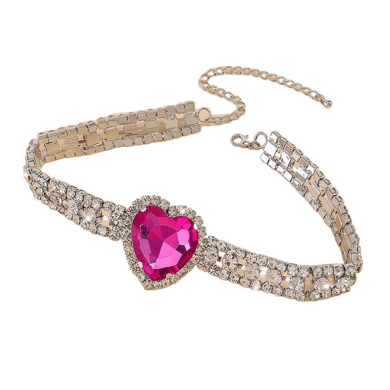 Heart Rhinestone Choker