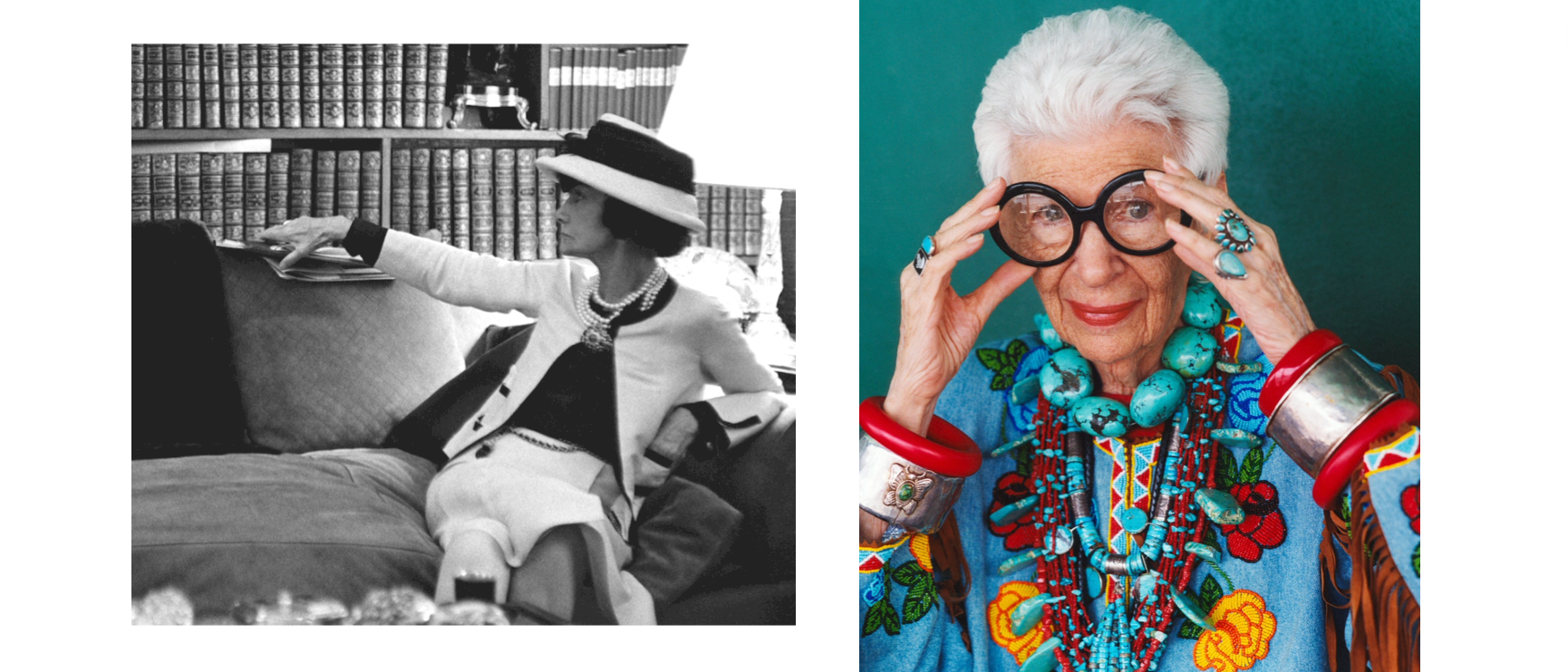 Iris Apfel and Coco Chanel 