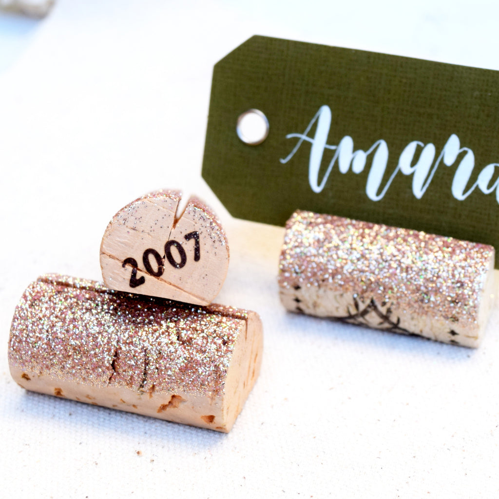 gold wedding name cards