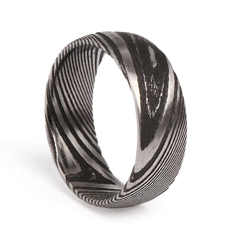 The Crucible Damascus steel ring