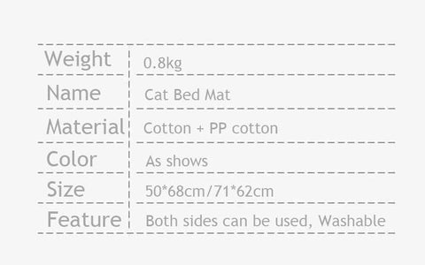 Cat Bed Mat Leaf Shape Machine Washable Double-sided Use Pet Nest