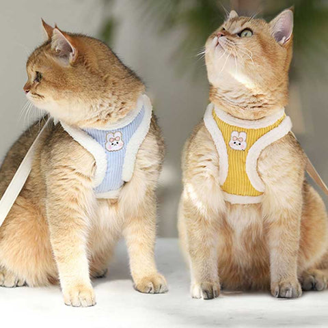 Rabbit Cat Harness Escape Proof 3 Color Vest Leash Set