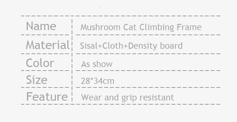 Mushroom Cat Climbing Frame Sisal Claw Grinding Cat Tree for Indoor