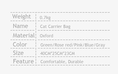 Portable Folding Pet Shoulder Handbag Breathable Outdoor Travel Cat Carrier Bag