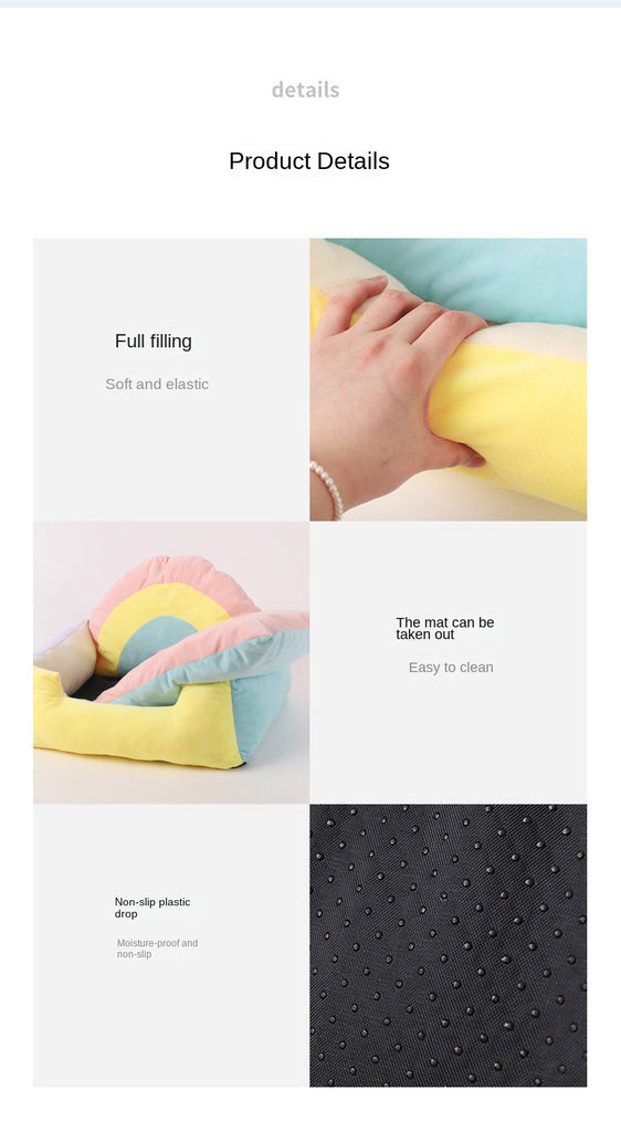 Rainbow Cat Bed Soft Comfortable Skin-friendly Pet Sofa