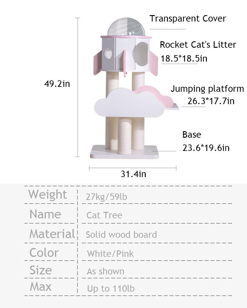 Rocket Capsule Cat Scratching Tree Climbing Tower