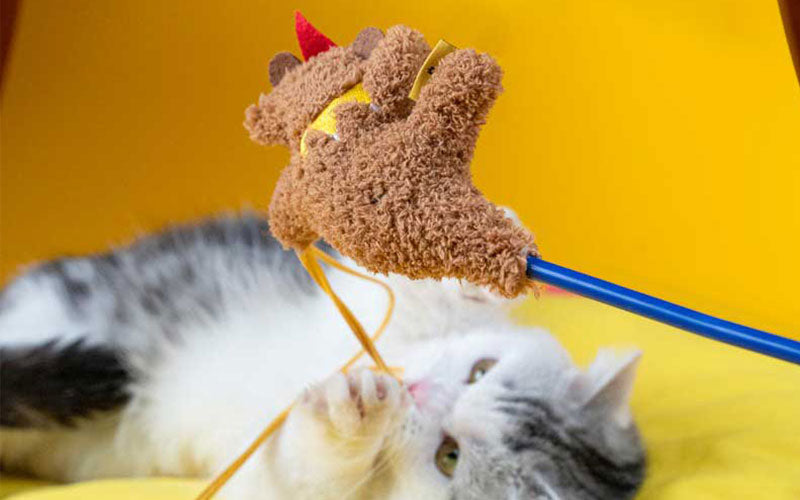 Circus Series Animals Interactive Cat Toy Wand Stick