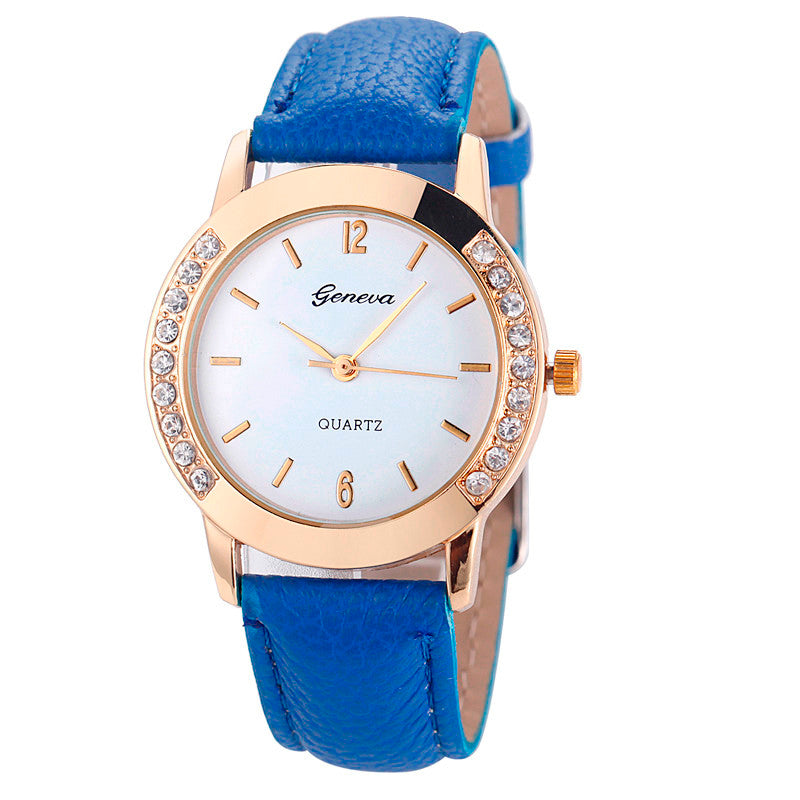 Bilateral Diamond Ladies Belt Casual Watch Geneva Women's Wa