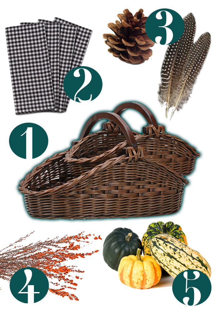 How-To Transform The Basket Lady's Wicker Gathering Basket into a beautiful Thanksgiving Centerpiece