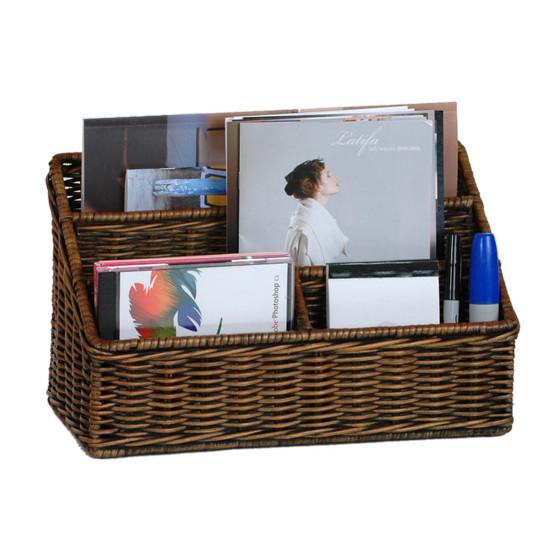 Large Wicker Organizer Basket Office Basket The Basket Lady