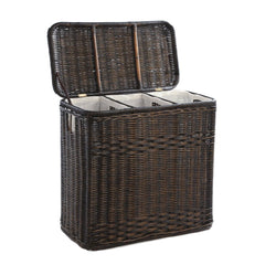 Wicker Kitchen Trash Basket with Metal Liner - Sandstone / One Size