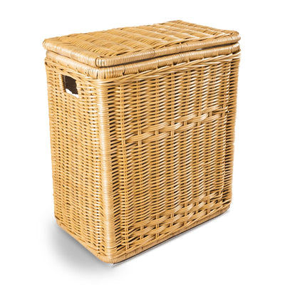 Wicker Kitchen Trash Basket with Metal Liner - Antique Walnut Brown