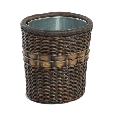 Drop-In Rectangular Wicker Waste Basket with Metal Liner – The Basket Lady