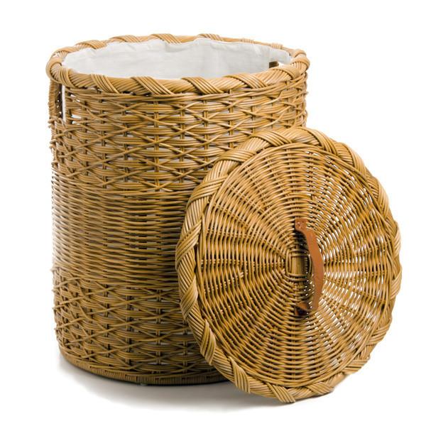 wicker laundry basket with liner