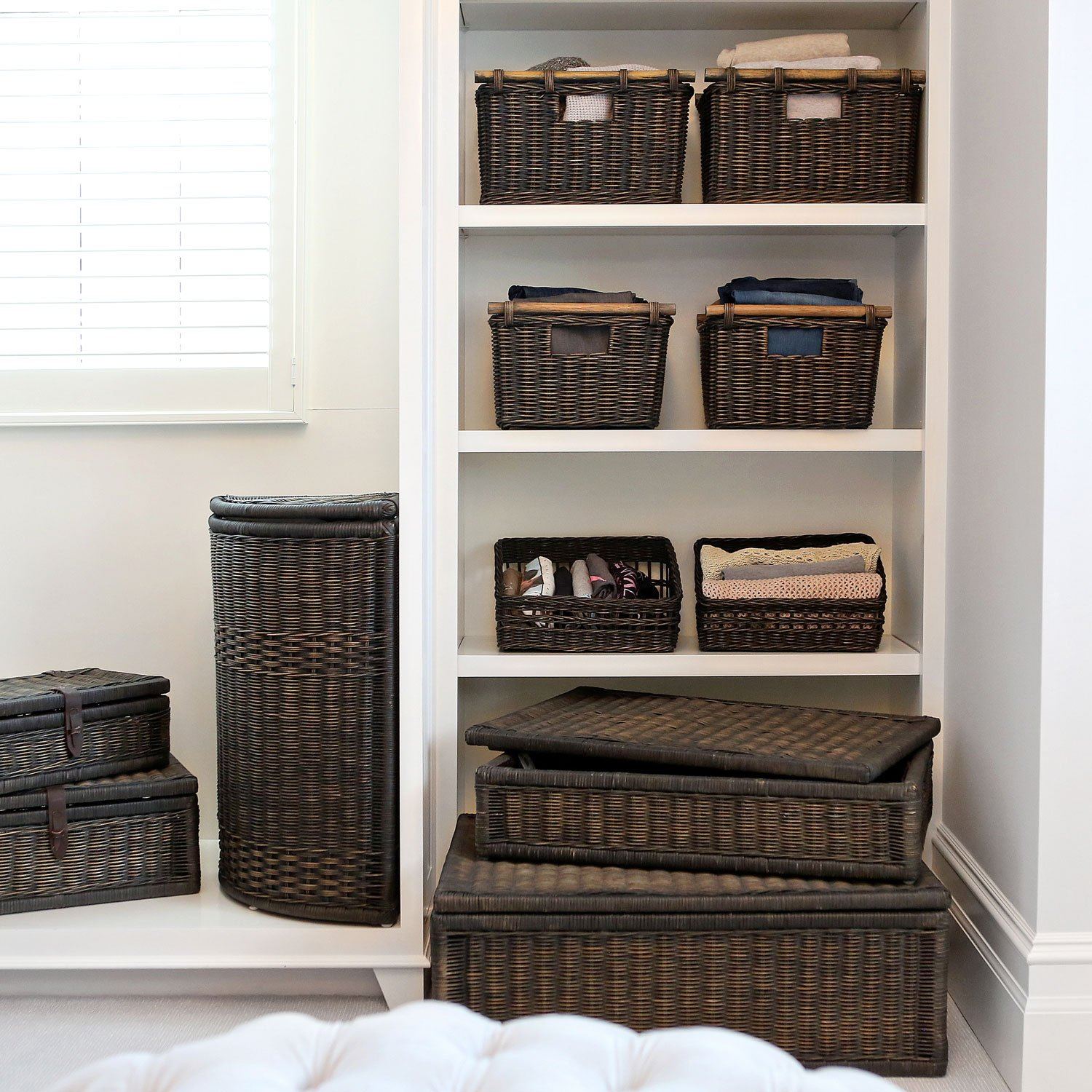 Wicker Storage Baskets For Shelves Closets The Basket Lady