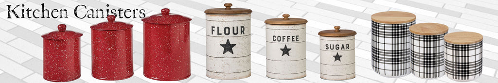 Shop our collection of kitchen canisters in ceramic, stoneware, glass, aluminum, and more!