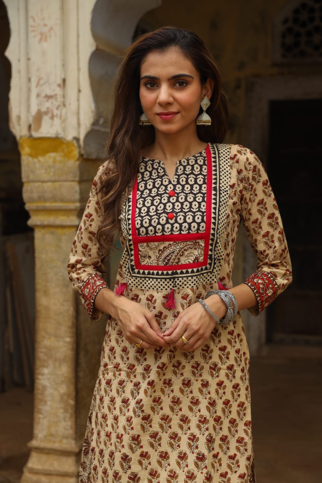 Fancy Black Bagru Print Kurti at Rs.550/Piece in mumbai offer by Trendy N  Traditional Creations