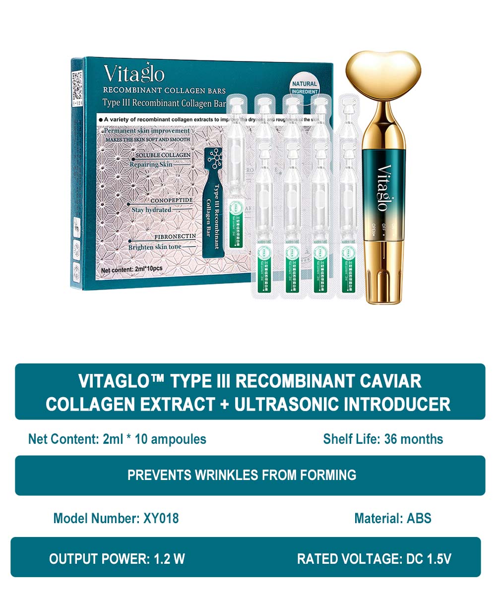 VitaGlo™ Type III Recombinant Caviar Collagen Extract + Ultrasonic Introducer