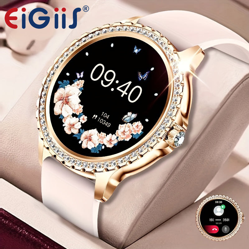 EIGIIS Smart Watch Men Activity Fitness Tracker AMOLED Always On Display Big Screen reloj inteligente para hombre Heart Rate Monitor Blood Oxygen Sleep Tracker Full Touch Smartwatch Android iPhone Call Text Message Notification Pedometer