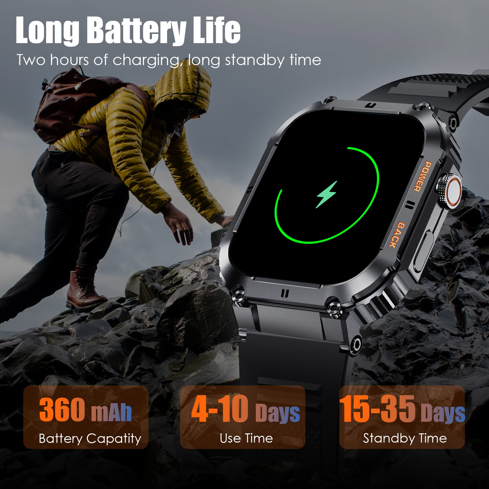  Military Smart Watch for Men Tactical Rugged Smart