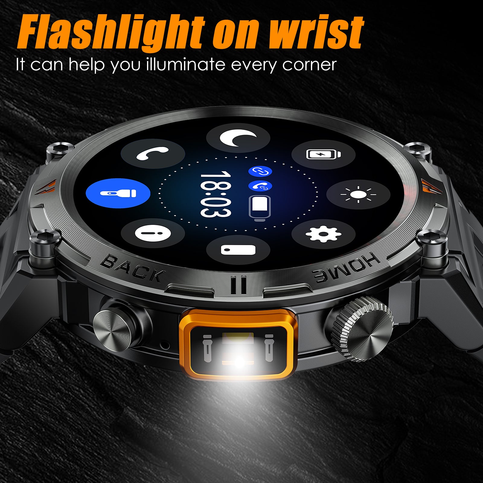 EIGIIS Smart Watch 3ATM Waterproof 2023 Original Design For Men Bluetooth  Call Health Monitor With Flashlight 100+ Sports Modes