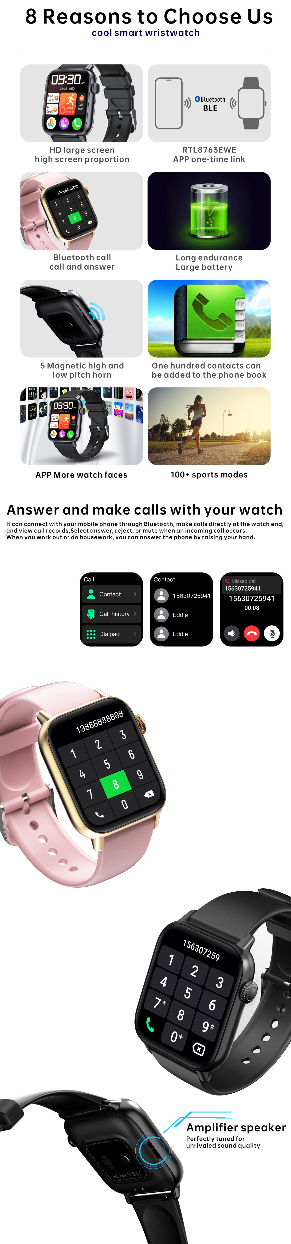 EIGIIS Smartwatch Donna, Orologio Fitness Tracker 3 ATM Impermeabile per  Samsung Xiaomi Huawei Android iOS Activity Tracker Notifiche Messaggi  Contapassi Calorie Cardiofrequenzimetro da Polso (Rose) : :  Elettronica