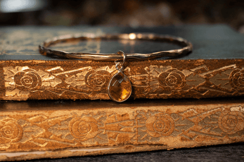 citrine rose gold bangle Lily Blanche