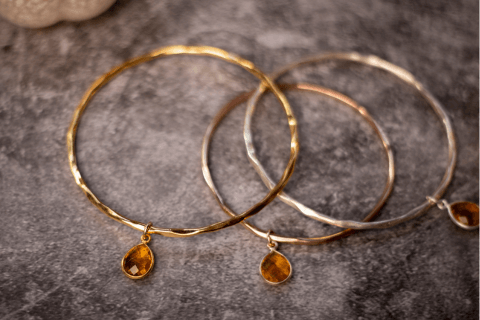 Citrine Birthstone bangles by Lily Blanche