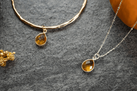 citrine necklace and bangle