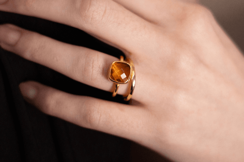 Citrine gold ring Lily Blanche