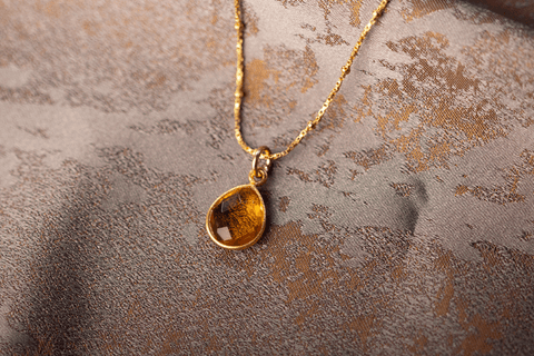 gold citrine necklace