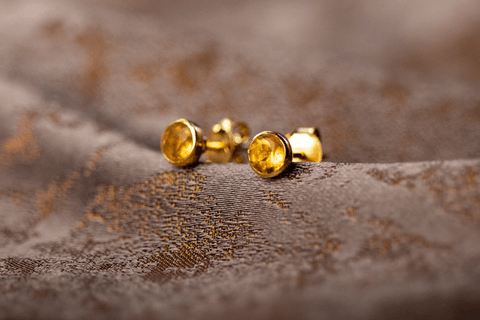 citrine gold stud earrrings, Lily Blanche