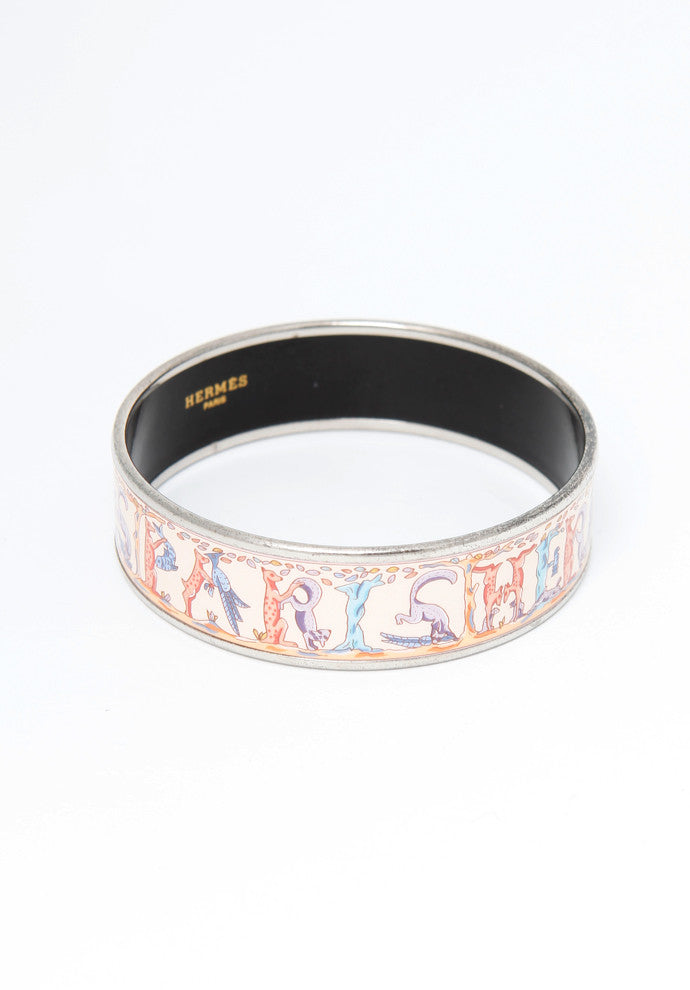 hermes pink enamel bracelet