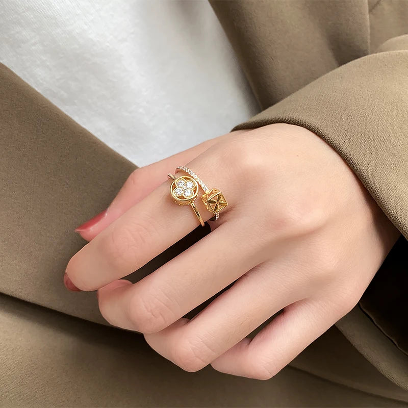 Twin Divine Petals Ring