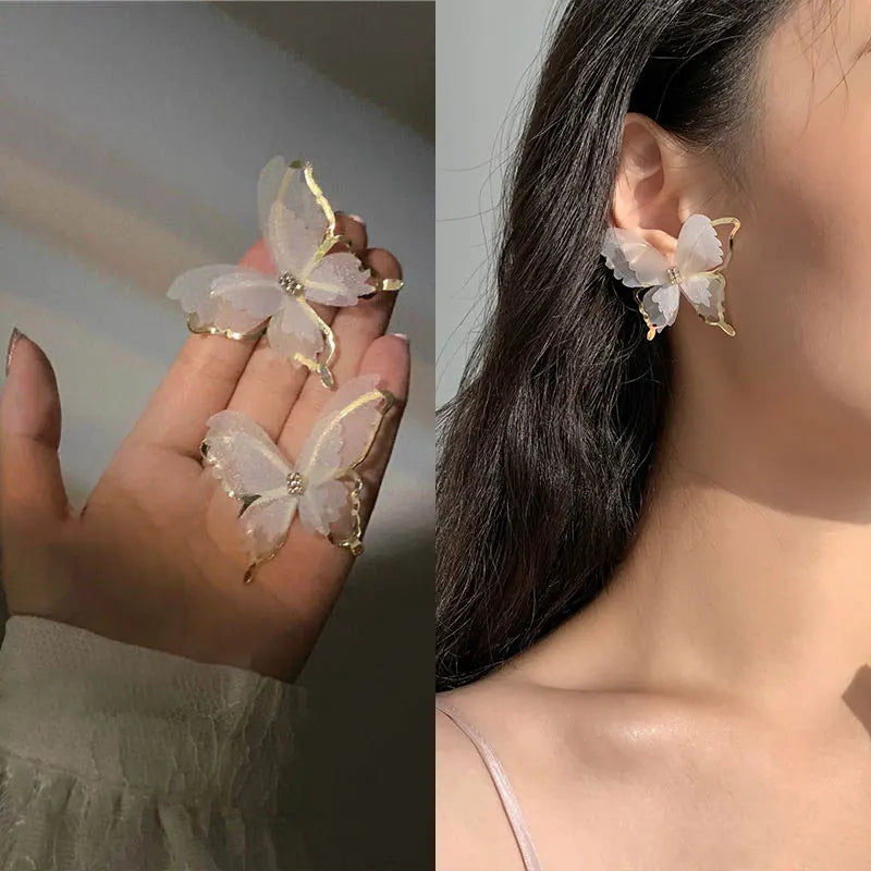 Sheer Mesh Wing Earrings