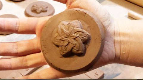 Making Ceramic Tile Designed Clematis Flower.