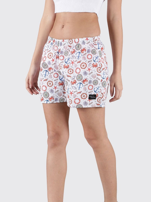 Set Sail in Style with White Nautical Womens Boxers