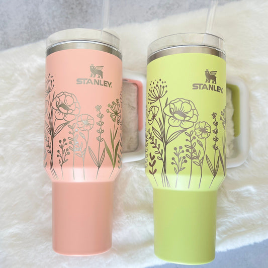 Pink Dusk Made to Order-Laser Engraved 40oz Quencher Tumbler-Full Wr