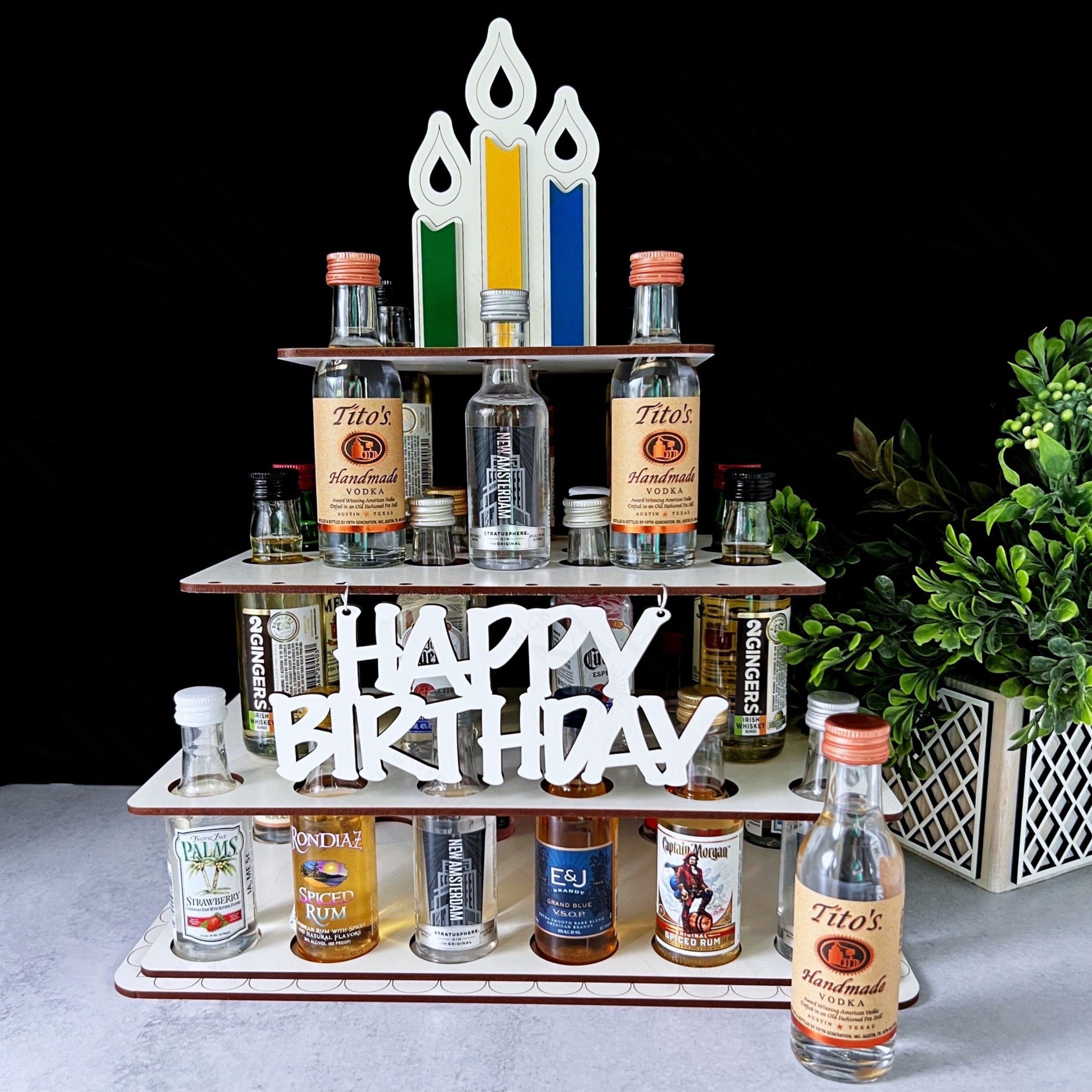 21st birthday alcohol tower | 21st birthday cakes, Diy 21st birthday gifts,  21st birthday crafts