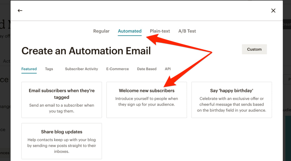 mailchimp email automation