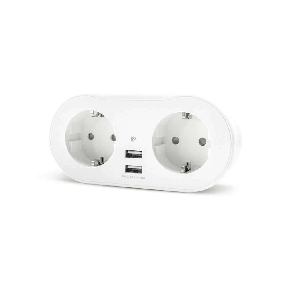 Regleta 5 Tomas Schuko con Enchufe Plano Design 1,4 m + 2 USB +