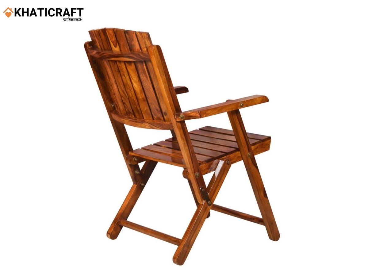 Vina Sheesham Wood Folding Chair Khaticraft