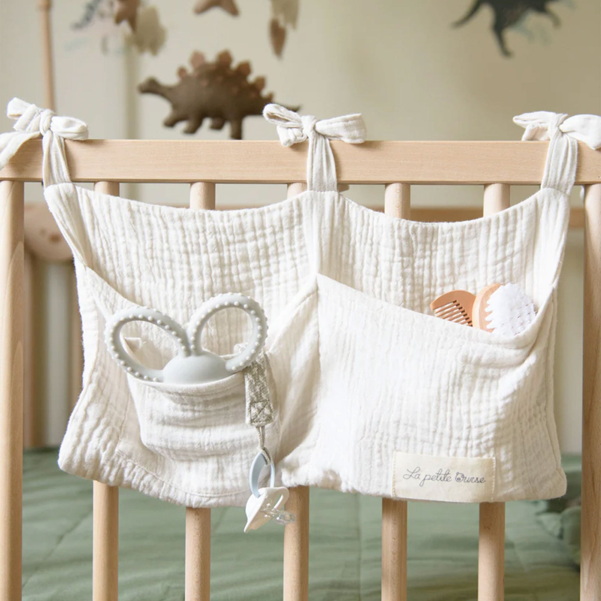 Ivory-Bunk Crib Storage