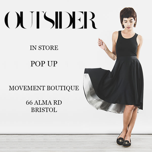 Outisder ethical sustaiable fashion pop up with Movement boutique