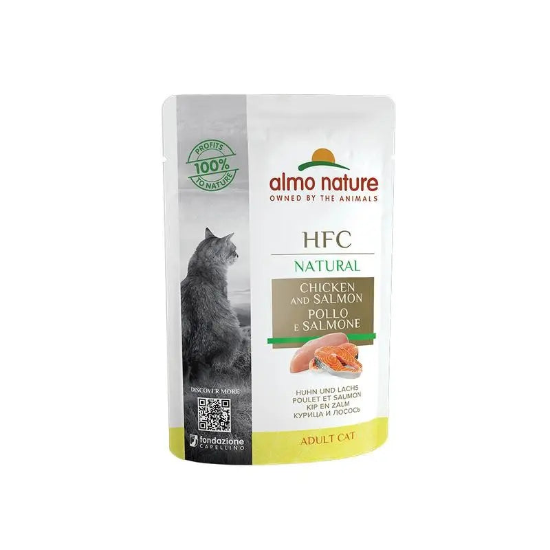 ALMO NATURE CAT HFC POUCHE 55GR POLLO Y SALMON