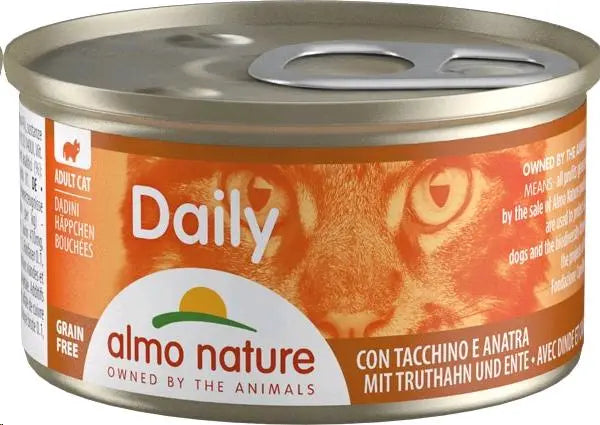 ALMO NATURE CAT DAILY MENU LATA 85GR  TROZOS PAVO Y PATO