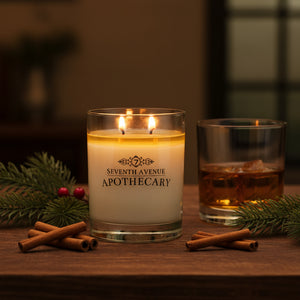 Cinnamon Whiskey + Spruce - Signature Glass Candle - Seventh Avenue Apothecary