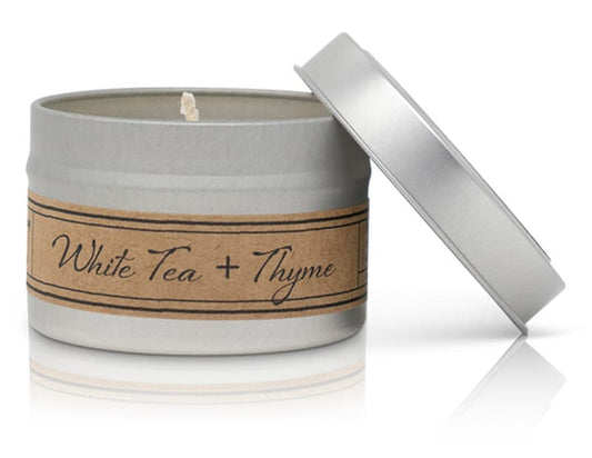 White Tea + Thyme Soy Wax Candle - Travel Tin – Seventh Avenue Apothecary